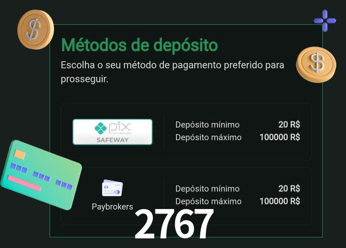 O cassino 2767 oferece uma grande variedade de métodos de pagamento